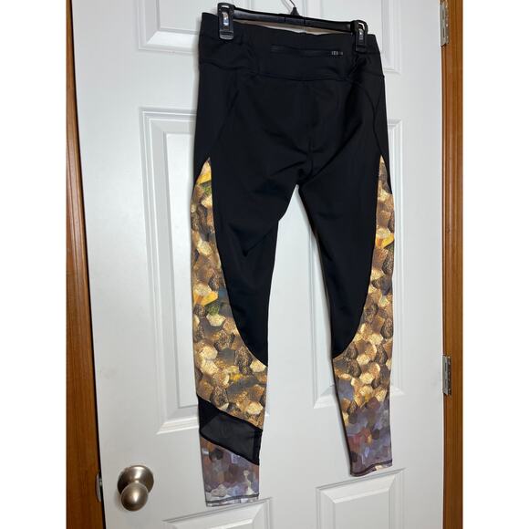 Athleta Asym Mesh Sonar Leggings Black Tan Medium - Picture 6 of 10